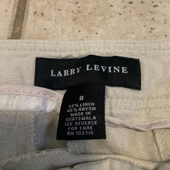 LARRY LEVINE Linen Blend Wide Leg Cropped Culottes Size 8 - Picture 5 of 6